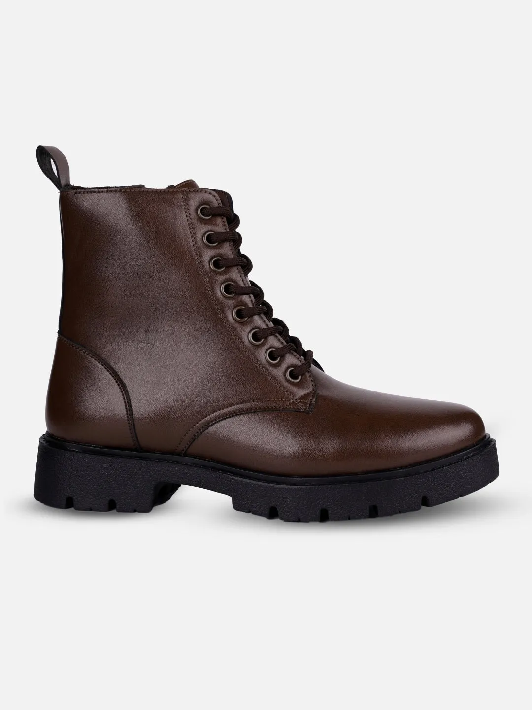 Women's Brown Lace Up Casual Boots (IU5007)