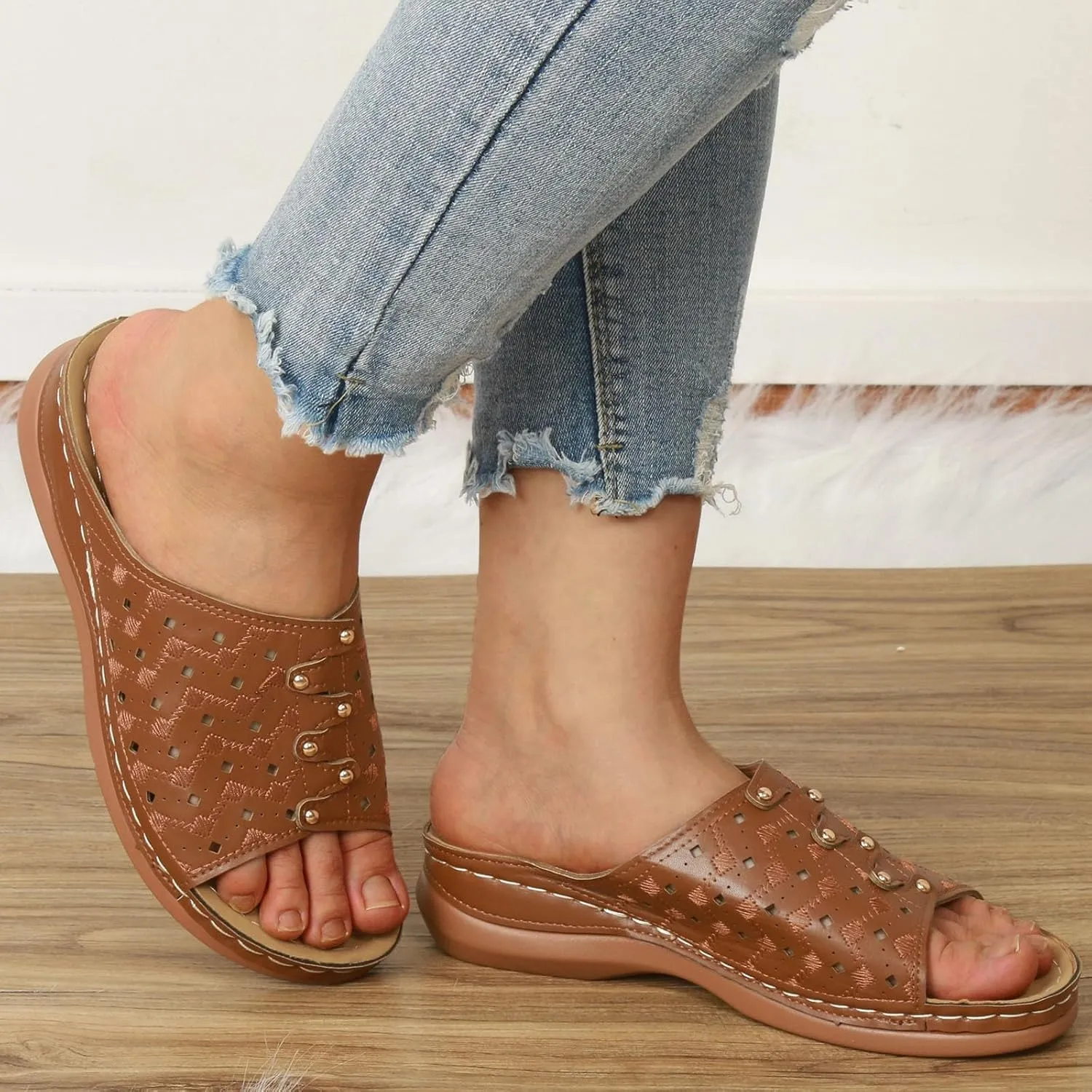 Women's Fashion Slippers Recovery Supportive Athletic Sandals Versatile Sandals Women's Versatile Slides Sandals
