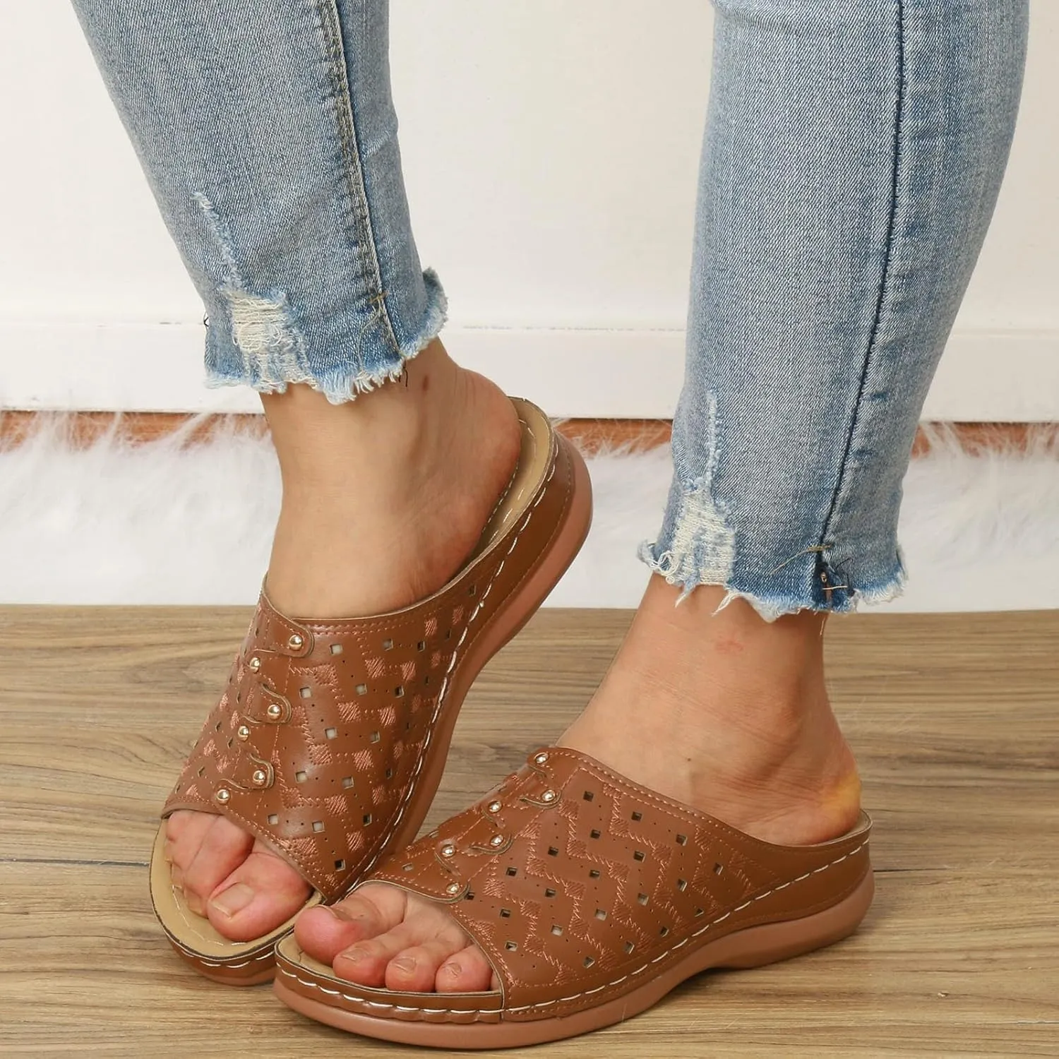 Women's Fashion Slippers Recovery Supportive Athletic Sandals Versatile Sandals Women's Versatile Slides Sandals