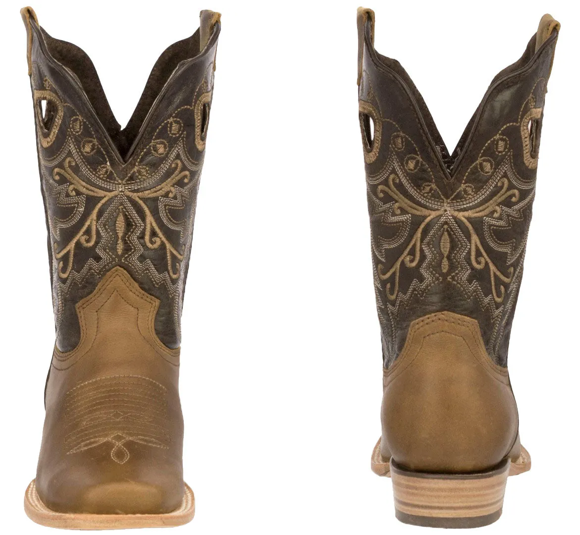 Womens Jesse Honey Brown Western Boots Classic Leather - Square Toe