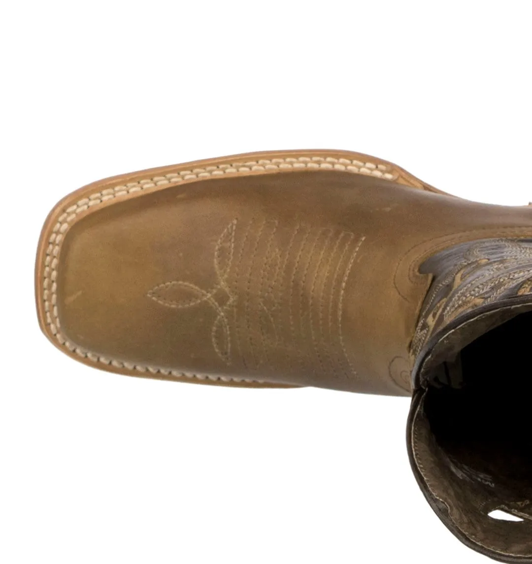 Womens Jesse Honey Brown Western Boots Classic Leather - Square Toe